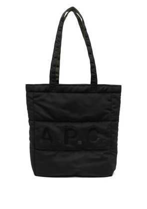 A.P.C. quilted logo tote bag - Black