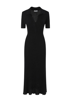 Gabriela Hearst ribbed V-neck maxi dress - Black