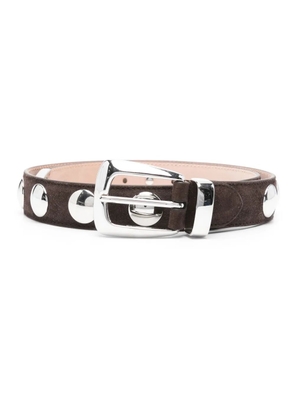 KHAITE The Benny suede belt - Brown