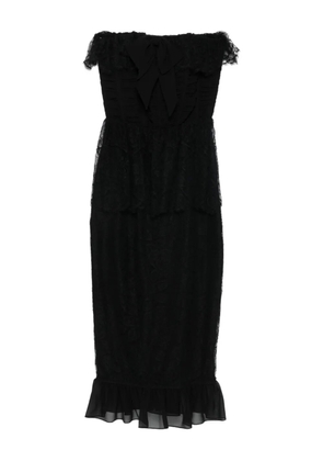 Alessandra Rich bow-lace ruffled dress - Black