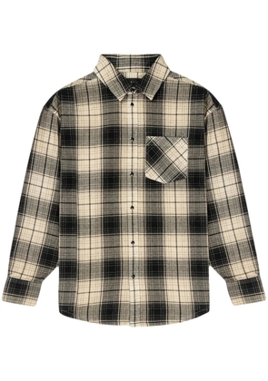 Purple Brand Wordmark Plaid Western shirt - Brown