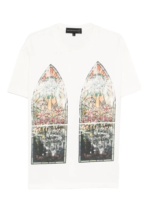Who Decides War stained glass graphic T-shirt - White