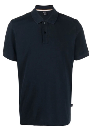 BOSS embroidered logo polo shirt - Blue