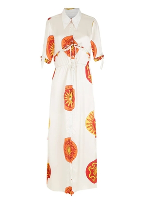 Amir Slama sun-print long shirt dress - White