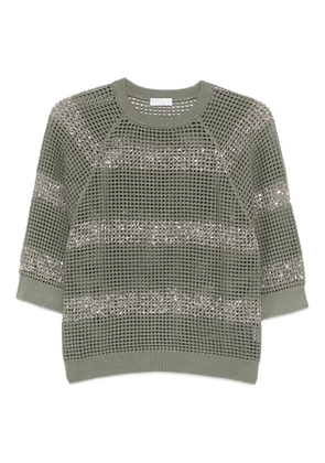 Brunello Cucinelli sequin-embellished jumper - Green