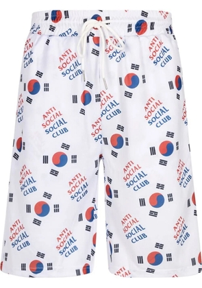 Anti Social Social Club x Case Study logo-print mesh shorts - White