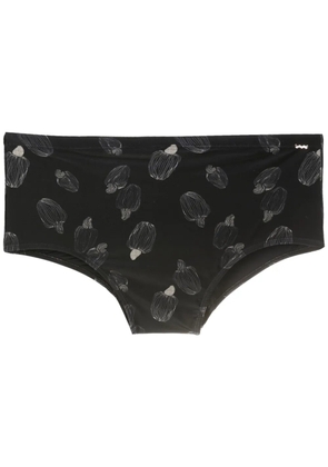 Amir Slama graphic-print swim trunks - Black