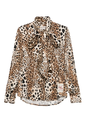 FRONT STREET 8 leopard-print self-tie shirt - Brown