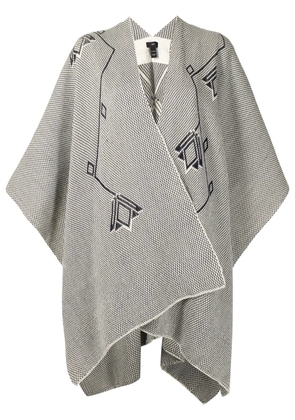 VOZ double V-neck merino shawl - Grey
