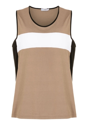 Amir Slama colour-block tank top - Brown