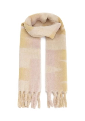 ISABEL MARANT Loliana checked fringed scarf - Neutrals