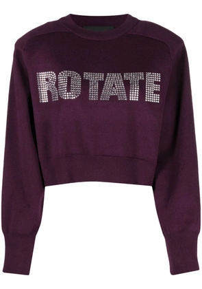 ROTATE BIRGER CHRISTENSEN rhinestone-embellished logo-appliqué sweatshirt - Purple