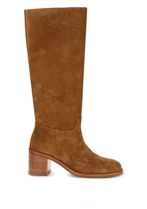 Stuart Weitzman 60mm Finn suede-leather block-heel boots - Brown