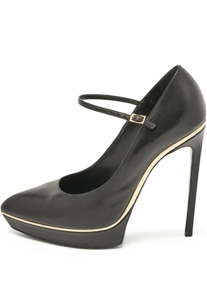 Saint Laurent Pre-Owned leather platform pumps - Black