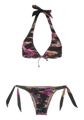 Amir Slama printed triangle bikini set - Blue