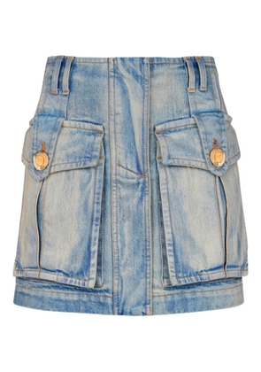 Balmain belted skirt - Blue