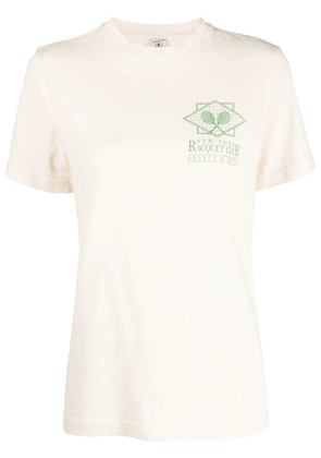 Sporty & Rich graphic-print cotton T-shirt - Neutrals