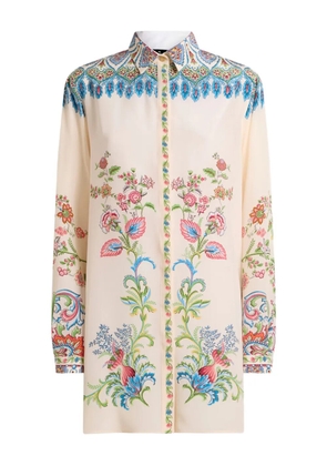 ETRO floral-print silk shirt - Neutrals
