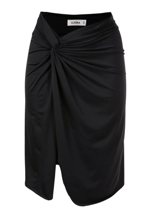 Amir Slama asymmetric gathered-detail skirt - Black
