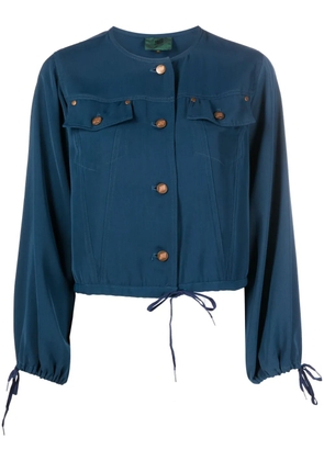 Jean Paul Gaultier Pre-Owned 1980s collarless buttoned blouse - Blue