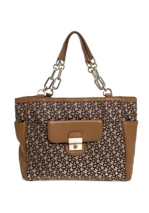DKNY Vintage monogram leather tote bag - Brown