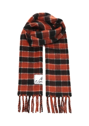 Marni checked fringed scarf - Red