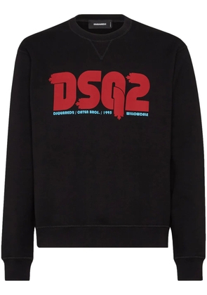 DSQUARED2 logo-print cotton sweatshirt - Black