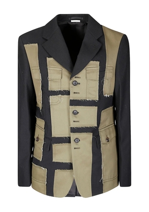 Comme des Garçons Homme Plus patchwork wool blazer - Black