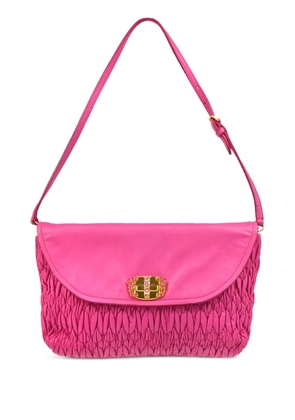 Miu Miu Pre-Owned 2010s ruched-leather shoulder bag - Pink