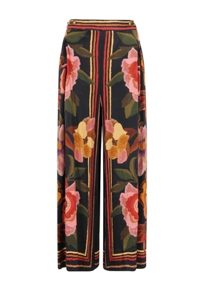 FARM Rio floral-print trousers - Black