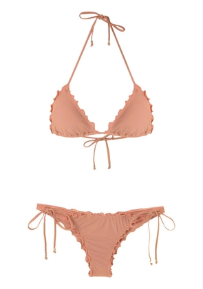 Amir Slama ruffled triangle bikini set - Neutrals