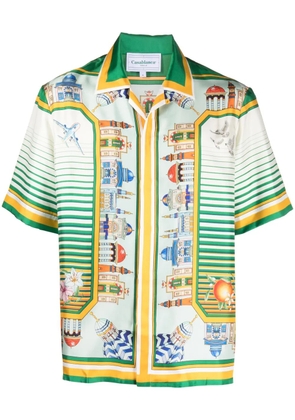 Casablanca graphic-print silk shirt - White