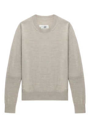 MM6 Maison Margiela elbow-patch crew-neck sweater - Neutrals