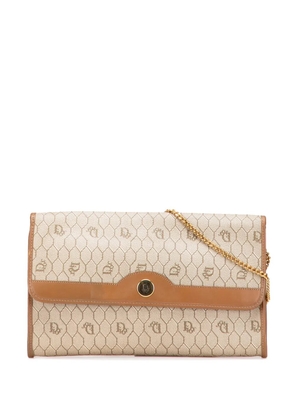 Christian Dior Pre-Owned 20th Century Honeycomb Coated Canvas Chain crossbody bag - Brown