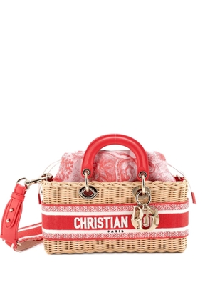 Christian Dior Pre-Owned Dioriviera Lady D-Joy Bag Wicker and Toile de Jouy Jacquard Medium satchel - Neutrals