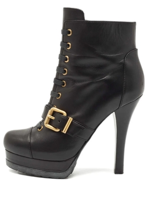 Fendi Pre-Owned 125mm lace-up buckle-detail boots - Black