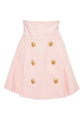 Balmain Pre-Owned pleated button-appliqué skirt - Pink