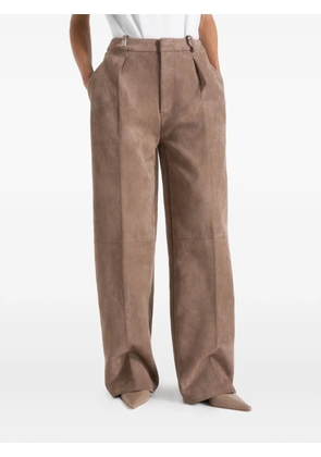 Manière De Voir Solène eiffel-detail trousers - Brown