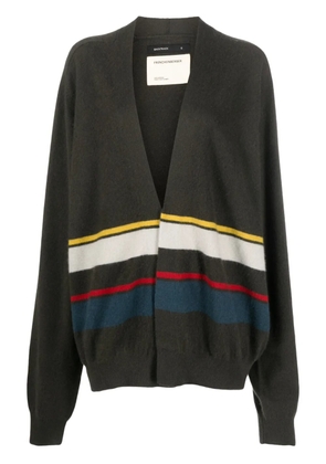 Frenckenberger stripe-pattern cashmere cardigan - Green