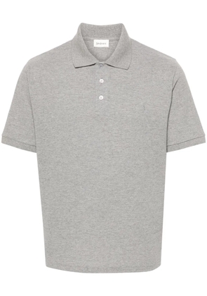 Saint Laurent piqué-weave polo shirt - Grey