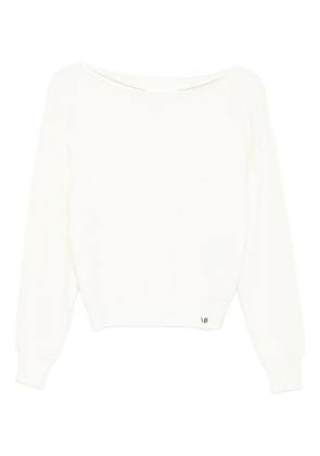 Victoria Beckham boat-neck ribbed sweater - Neutrals