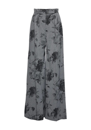 NISSA floral-print trousers - Grey