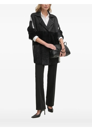 Sandro Ferrone stripe-panelled cardigan - Black