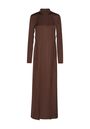 ROTATE BIRGER CHRISTENSEN satin long-sleeve maxi dress - Brown