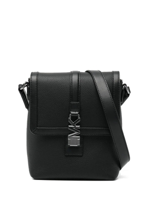 Michael Kors logo-lock leather messenger bag - Black