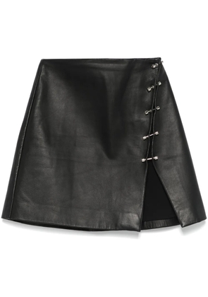 MITILIANE COUTURE piercing-detail leather skirt - Black