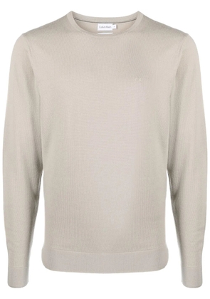 Calvin Klein Superior wool crewneck jumper - Neutrals