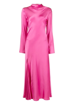 LAPOINTE side-slit satin-finish midi dress - Pink