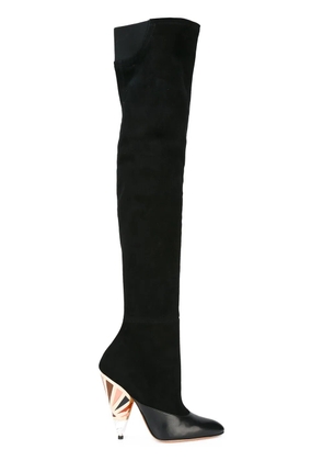 Givenchy printed heel over-the-knee boots - Black