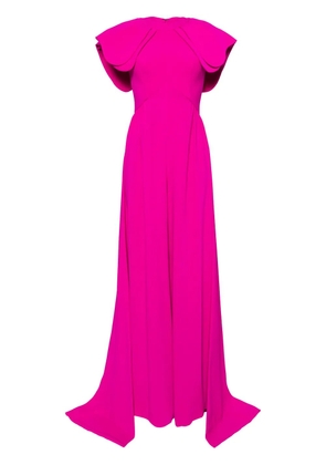 Saiid Kobeisy crepe jumpsuit with back overskirt - Pink